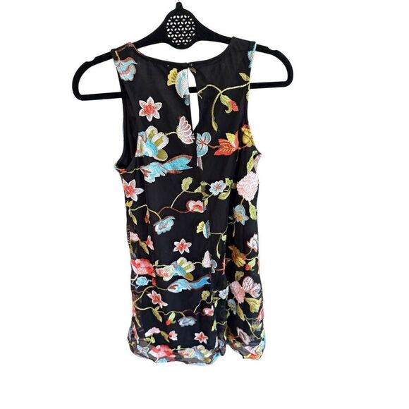 Beige By Eci Womens Multicolor Embroidered Floral Sleeveless Mini Dress Small - Picture 10 of 10
